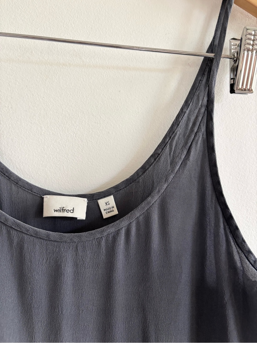 Aritzia Wilfred Bisous Silk Charcoal Midi Slip Dress - Picture 5 of 10